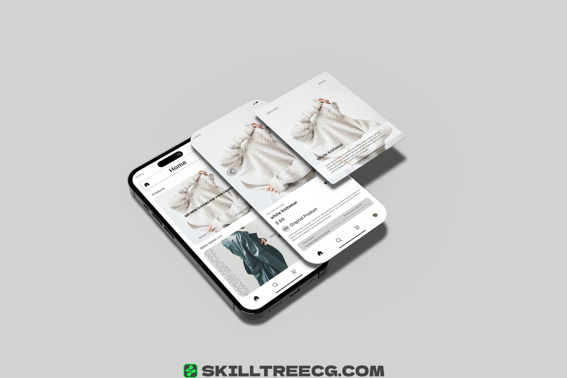 UI/UX App Presentation - Phone Mockup（511313）-技能树